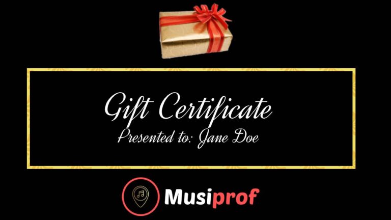 Music lessons gift certificate