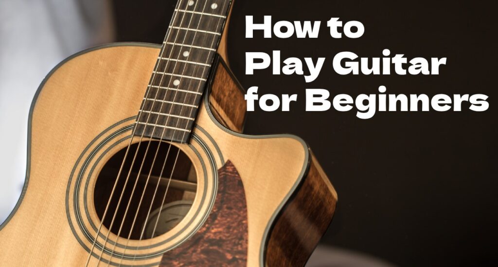 Close up picture of an acoustic guitar
How to play guitar